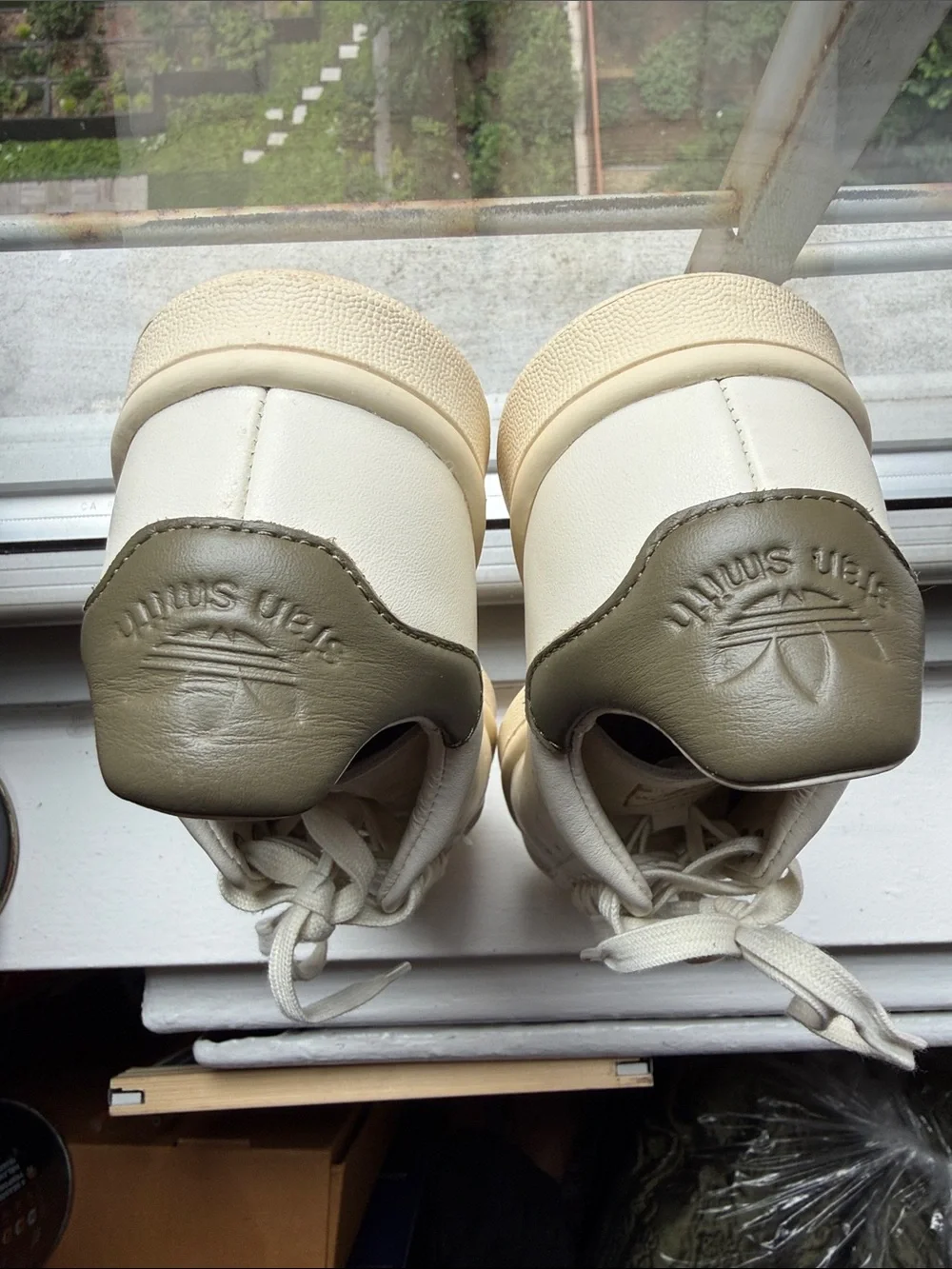 adidas stan smith Lux off white and olive leather